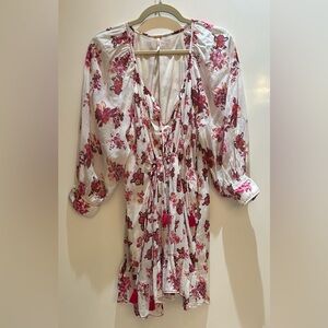 Free People floral cotton tassel dress